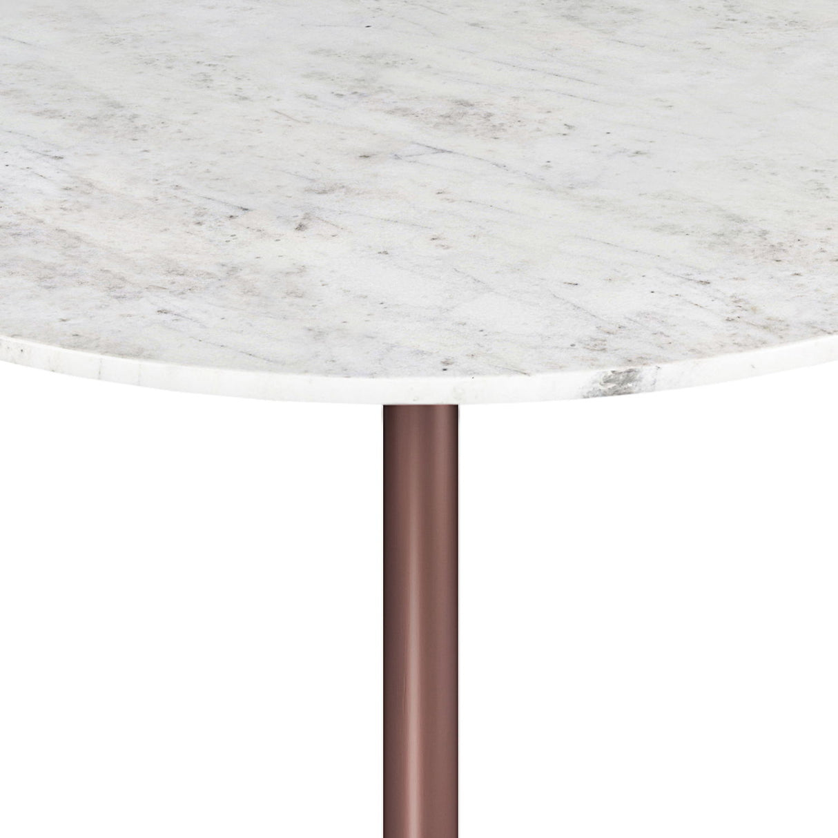 Osborne - Round Dining Table - White / Copper by Simpli-Home | Bel Furniture