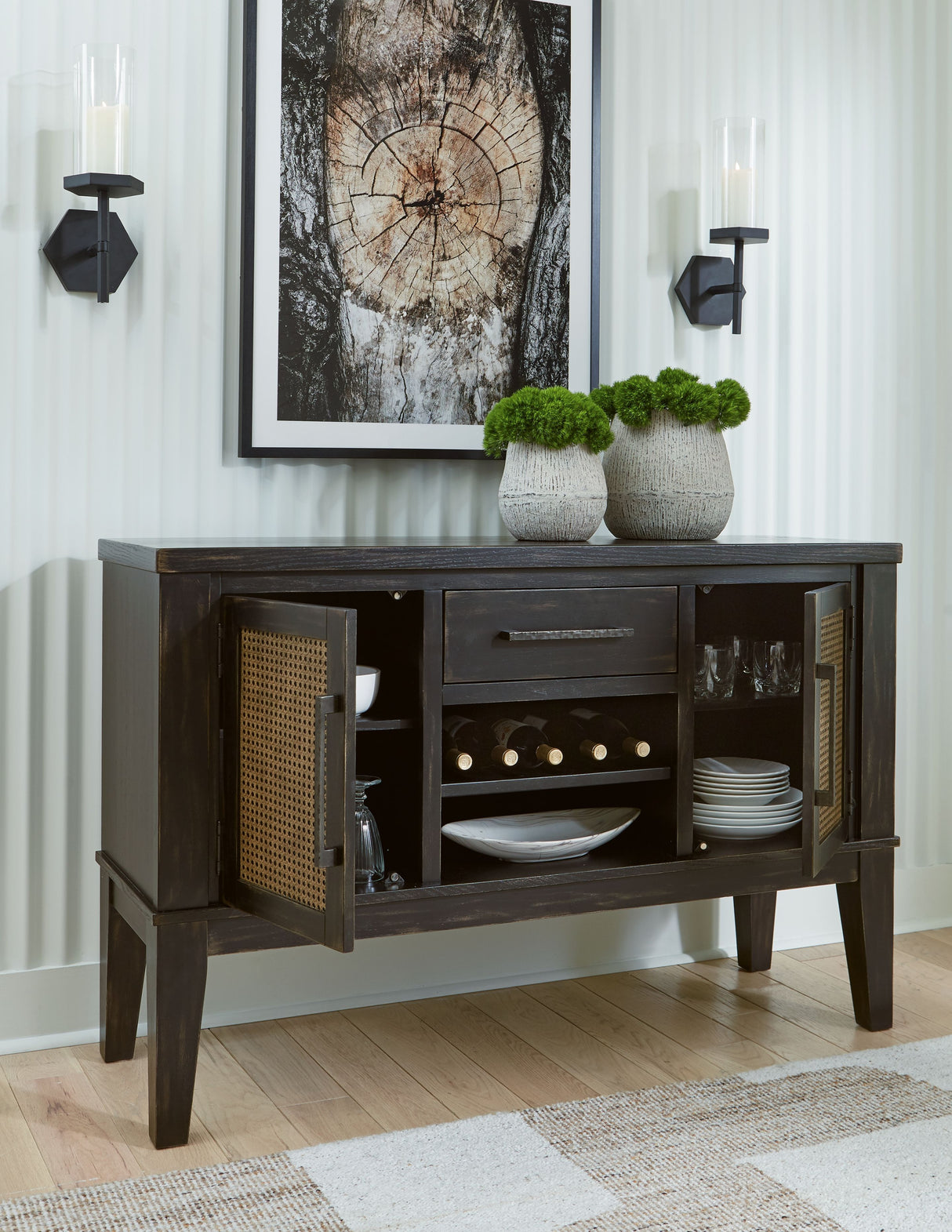 Galliden - Black - Dining Room Server by Signature Design by Ashley® | Bel Furniture