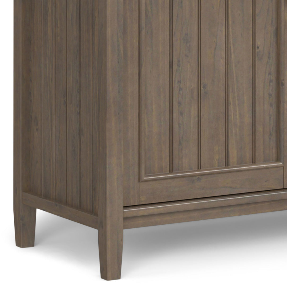 Lev - Wide Storage Cabinet - Smoky Brown by Simpli-Home | Bel Furniture