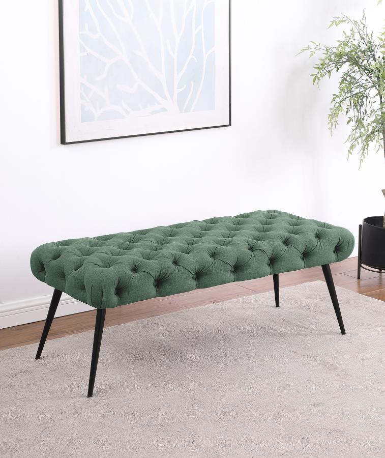 Ella - Upholstered Tufted Bench Metal Legs by Coaster Fine Furniture | Bel Furniture