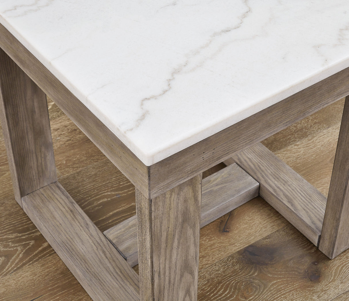 Loyaska - Brown / Ivory - Square End Table by Signature Design by Ashley® | Bel Furniture