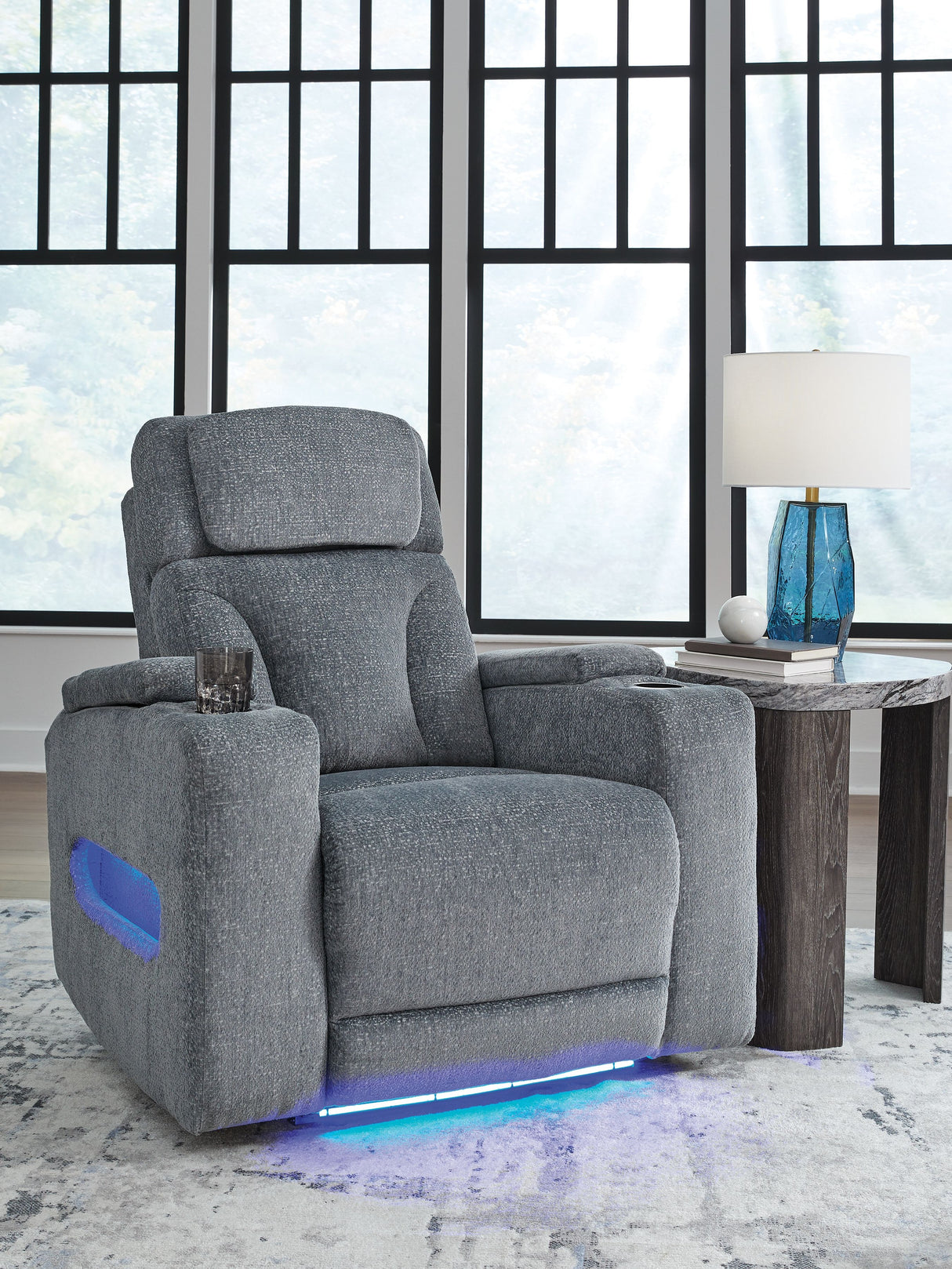 Studio Cave - Steel - Power Recliner by Signature Design by Ashley® | Bel Furniture