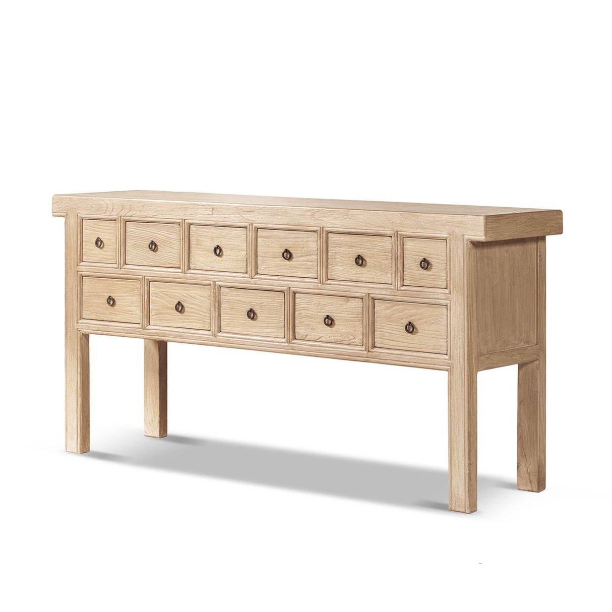 Bellamy Heritage - 11 Drawer Table With Open Base - Brown