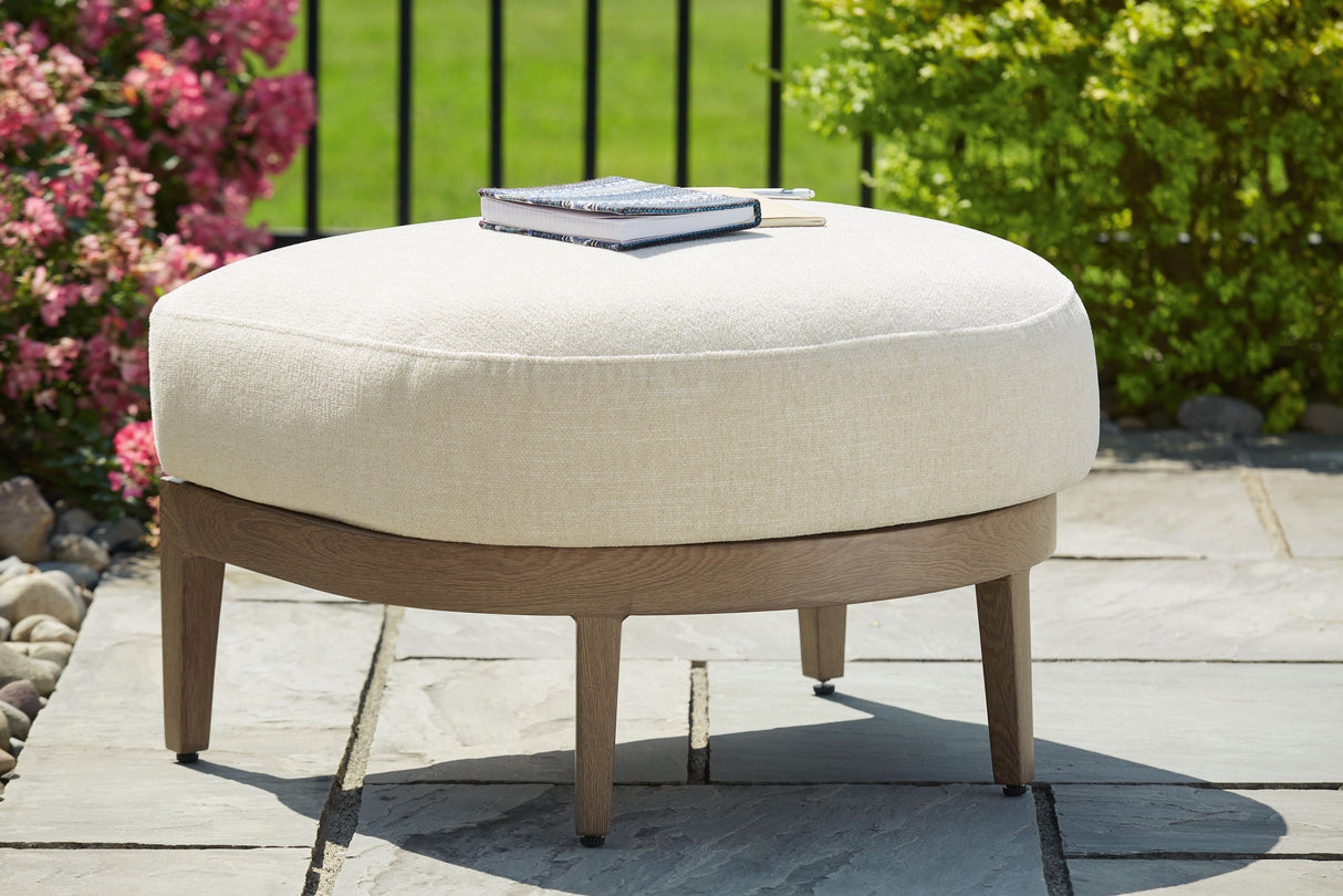 Serene Bay - Dark Brown / White - Ottoman With Cushion by Signature Design by Ashley® | Bel Furniture