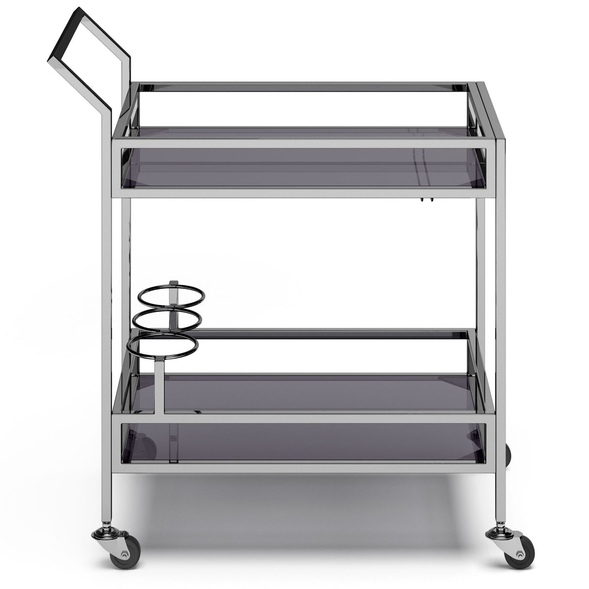 Watts - Bar Cart - Chrome by Simpli-Home | Bel Furniture
