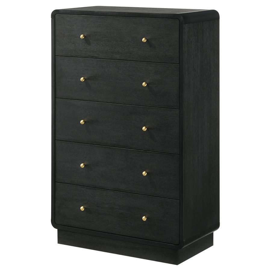 Cavelle - 5-Drawer Chest Of Drawers - Black by Coaster Fine Furniture | Bel Furniture