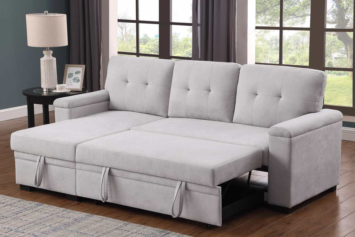 Lucca II - 84.5"W Reversible Sleeper Sectional Sofa with Storage Chaise by Lilola Home | Bel Furniture