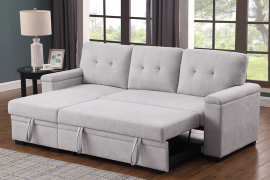Lucca II - 84.5"W Reversible Sleeper Sectional Sofa with Storage Chaise by Lilola Home | Bel Furniture