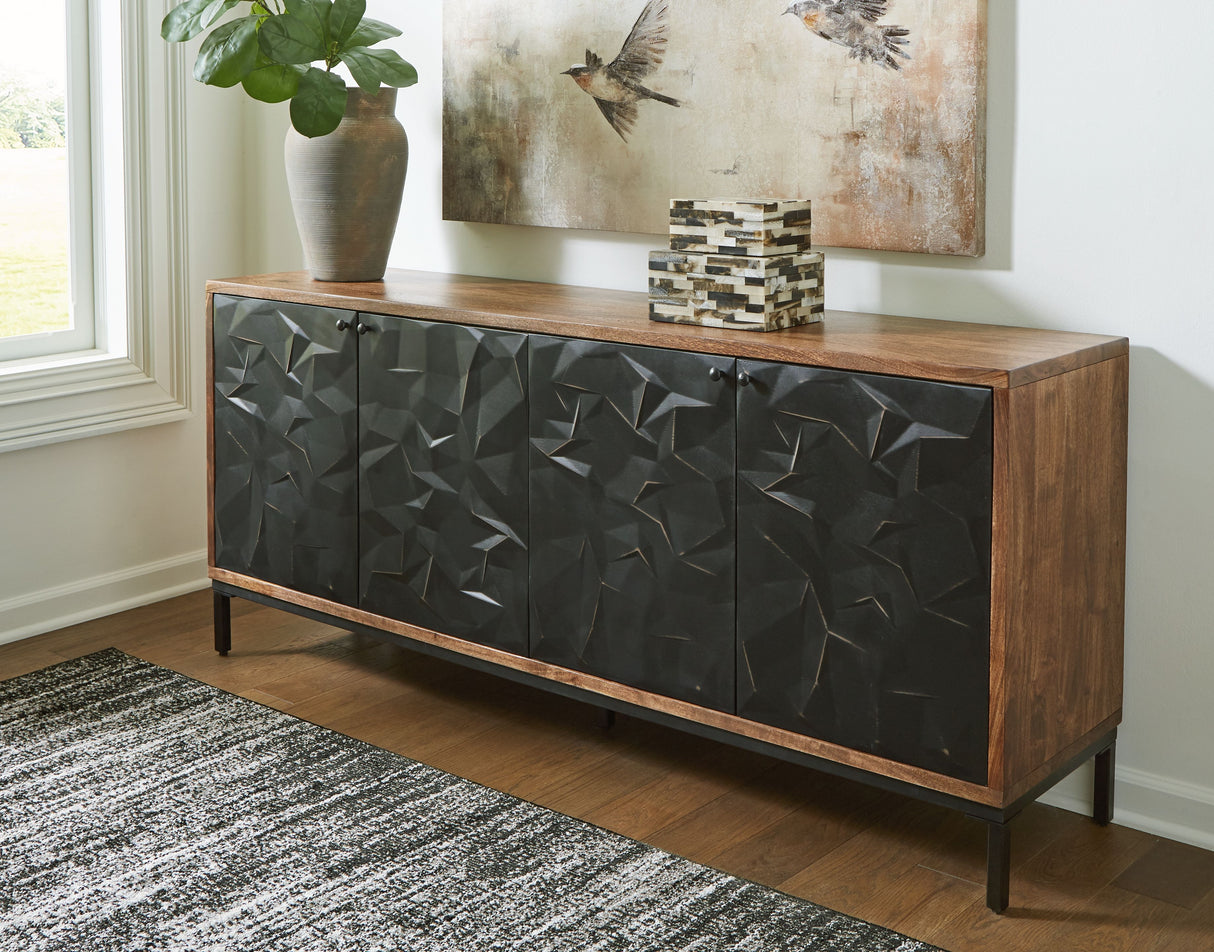 Dorannby - Black / Brown - Accent Cabinet by Signature Design by Ashley® | Bel Furniture