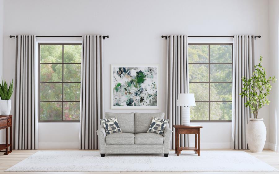 Tomkins - Boucle Upholstered Loveseat - Light Gray by Coaster Fine Furniture | Bel Furniture