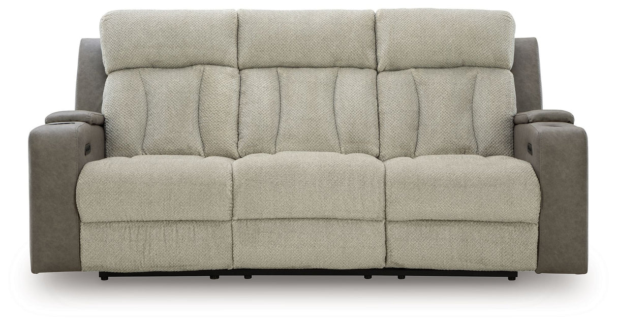 WhipLash - Sisal - Power Reclining Sofa With Adj Headrest by Signature Design by Ashley® | Bel Furniture