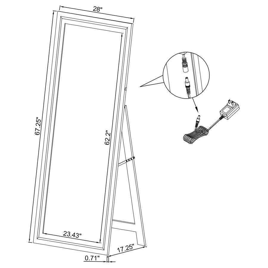 Windrose - Tempered LED Standing Mirror by Coaster Fine Furniture | Bel Furniture