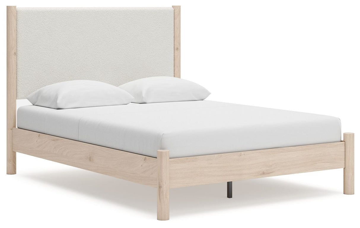 Cadmori - Upholstered Panel Bed Beige Queen by Signature Design by Ashley® | Bel Furniture
