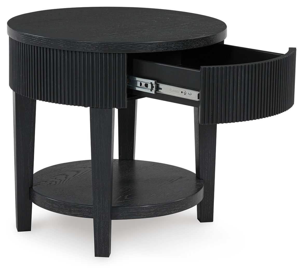 Marstream - Black - Round End Table by Signature Design by Ashley® | Bel Furniture