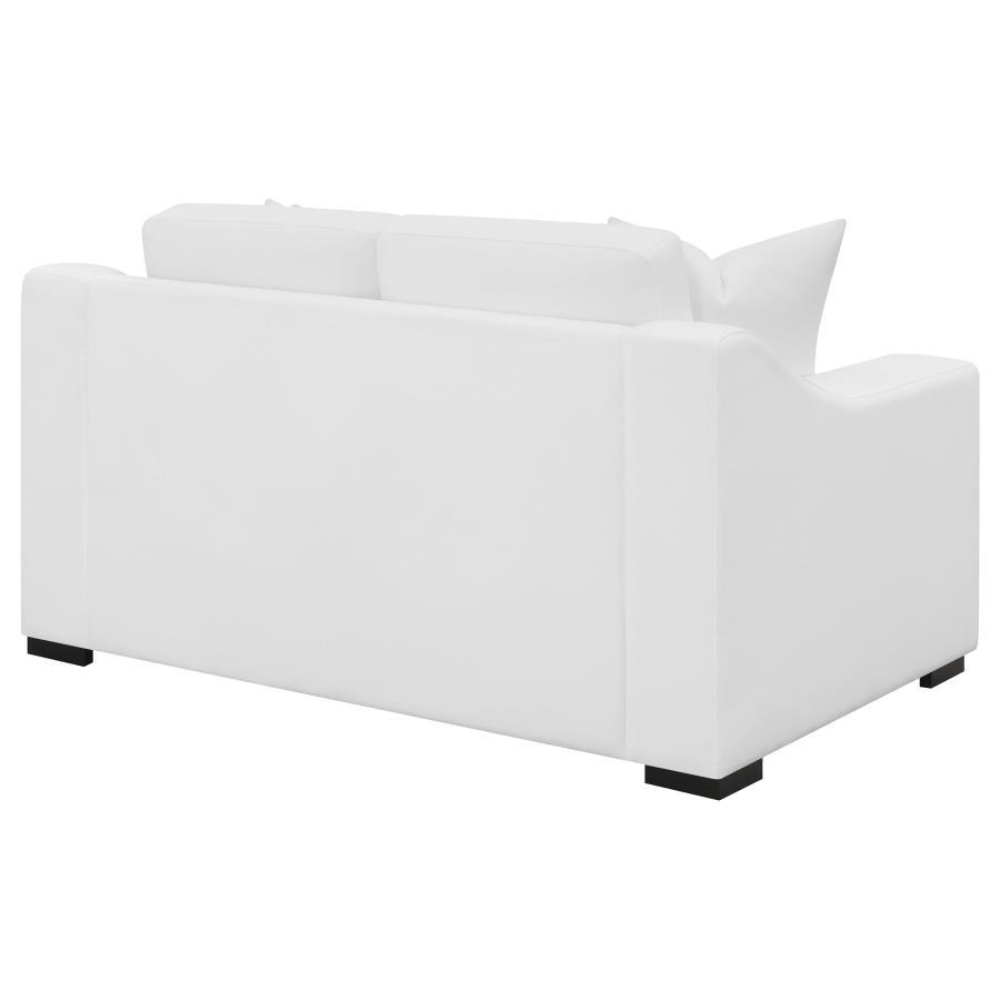 Ashlyn - Upholstered Sloped Arm Loveseat - White by CoasterElevations | Bel Furniture