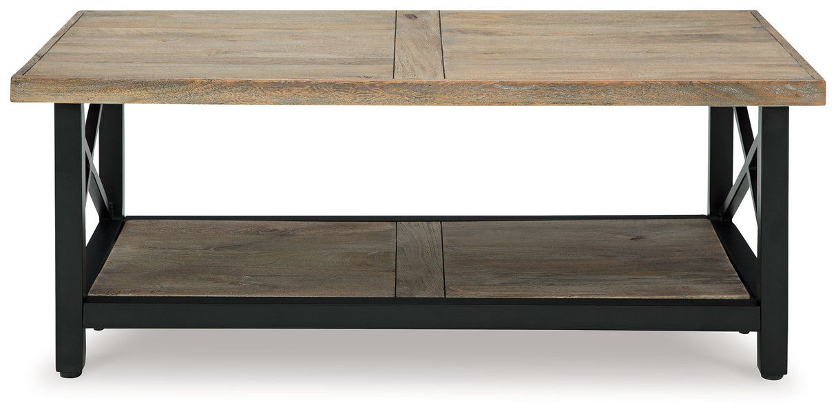 Bristenfort - Brown / Black - Rectangular Cocktail Table by Signature Design by Ashley® | Bel Furniture
