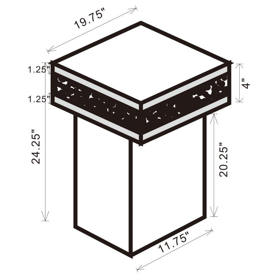 Elora - Square Mirrored Accent Side Table - Silver by CoasterElevations | Bel Furniture