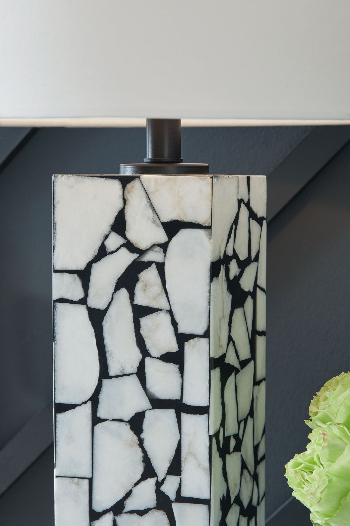 Macaria - White / Black - Marble Table Lamp by Signature Design by Ashley® | Bel Furniture