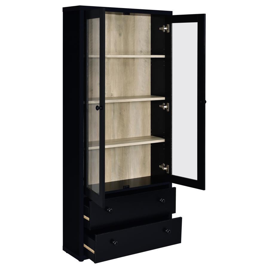 Hawthorne - 4-Shelf Glass Door Tall Cabinet With Drawers by Coaster Fine Furniture | Bel Furniture