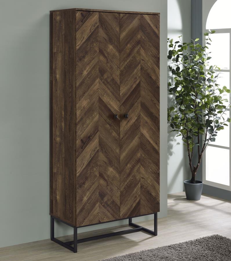 Carolyn - 2 Door Engineered Wood Accent Cabinet - Rustic Oak by CoasterEveryday | Bel Furniture