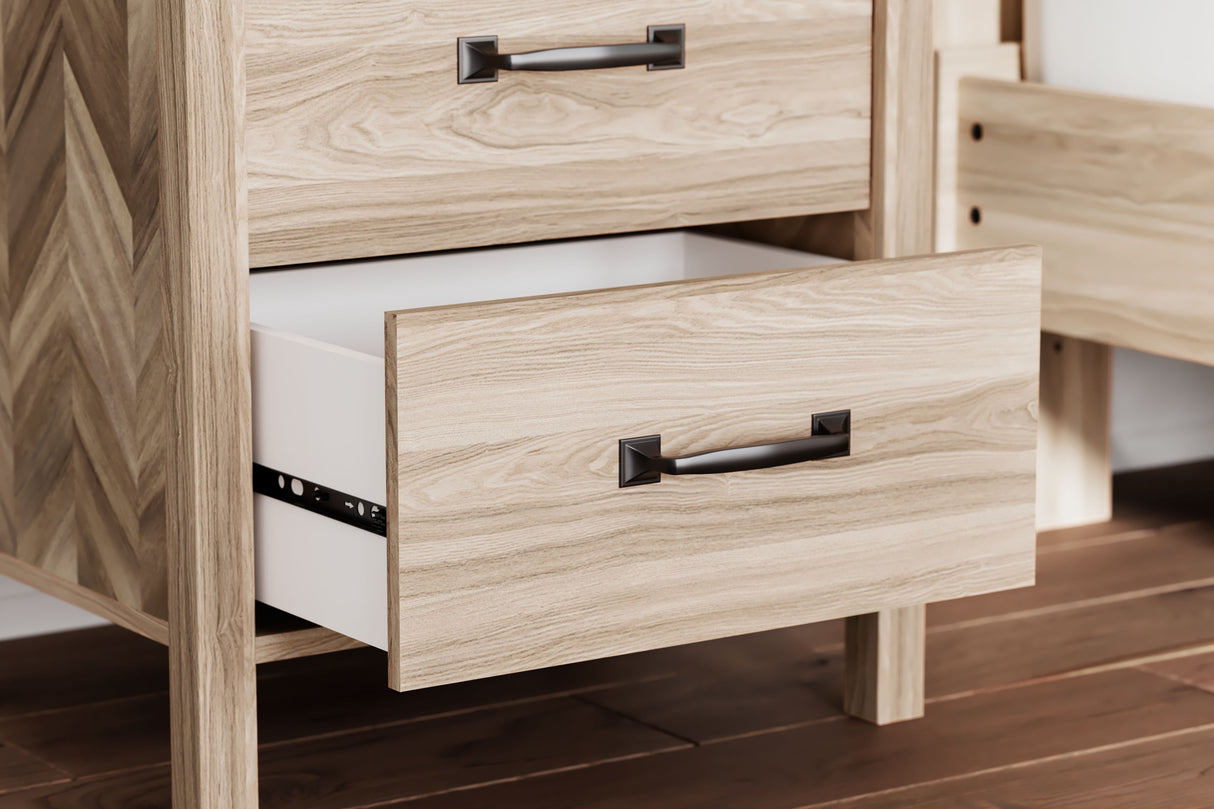 Battelle - Tan - Two Drawer Night Stand by Signature Design by Ashley® | Bel Furniture
