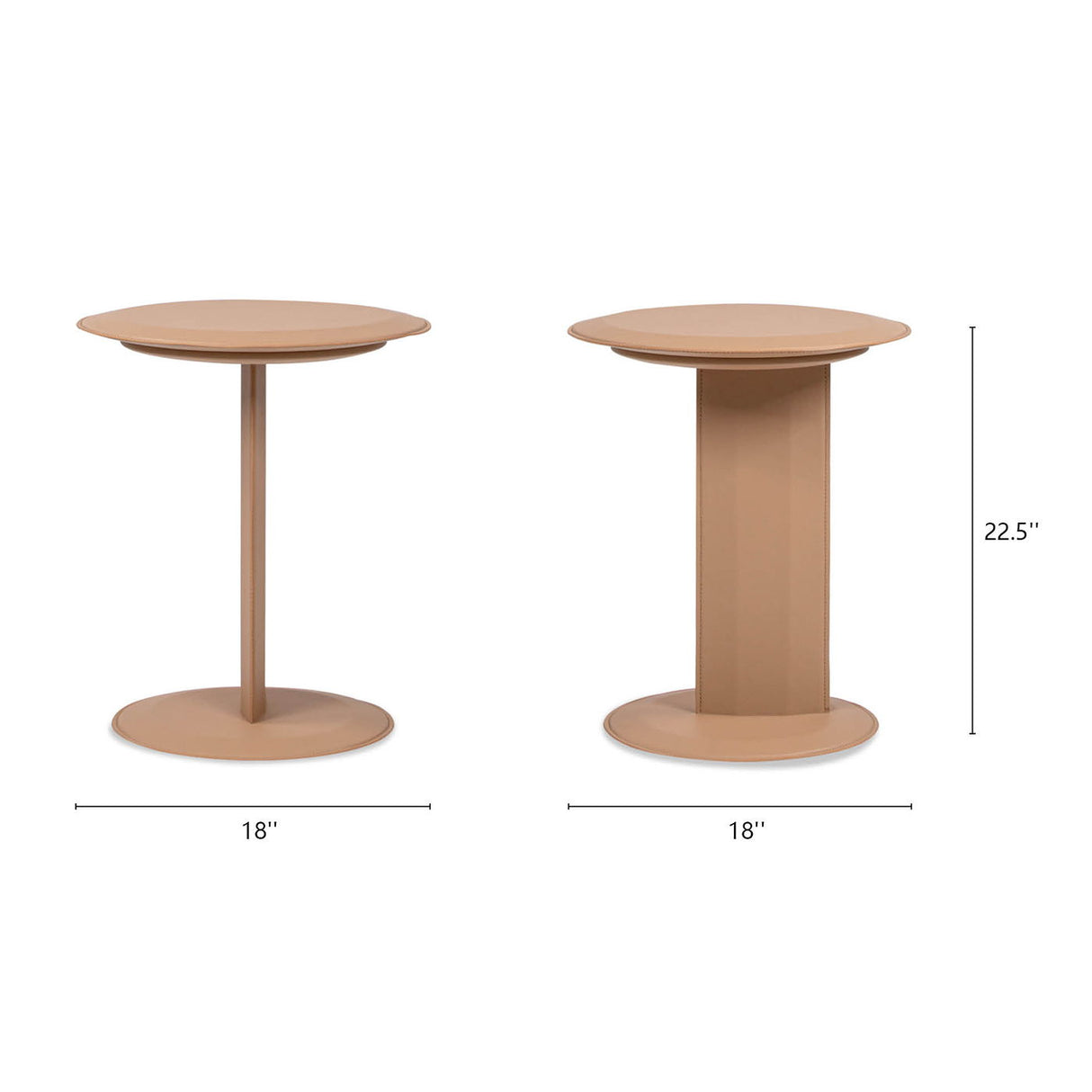 Mode - Leatherette Round C-Shaped Sofa Side Table - Saddle Brown by Jennifer Taylor Home | Bel Furniture