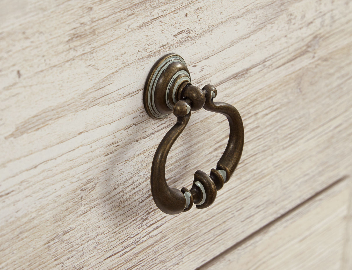 Willowton - Whitewash - 2 Pc. - TV Stand with Faux Firebrick Fireplace Insert by Signature Design by Ashley® | Bel Furniture