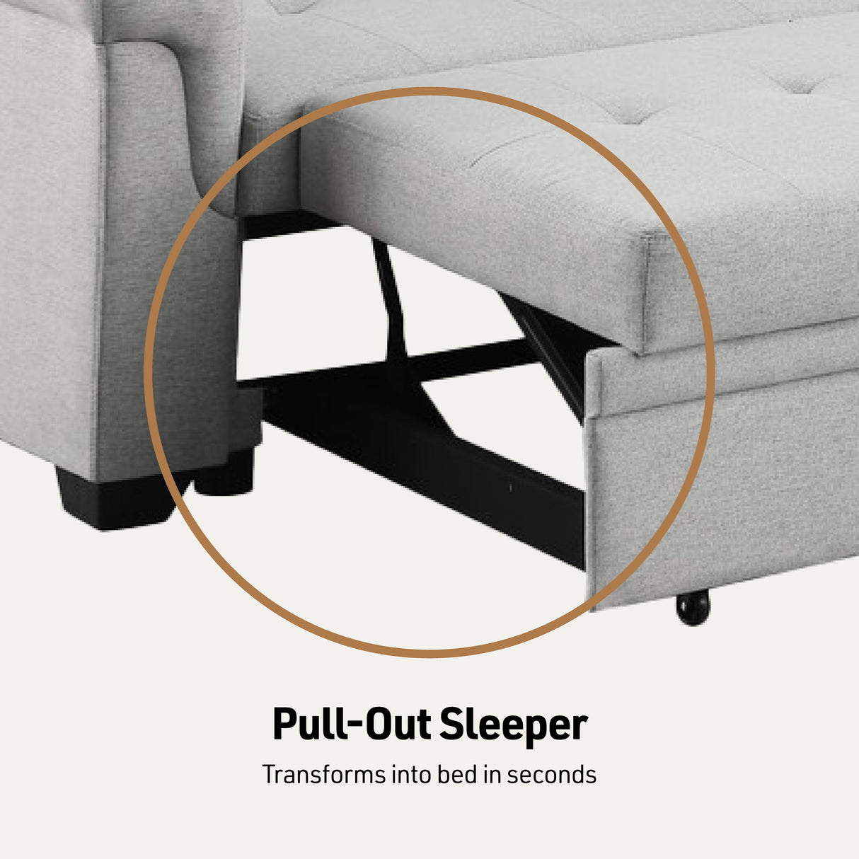 Lucca - Linen Reversible Sleeper Sectional Sofa With Storage Chaise