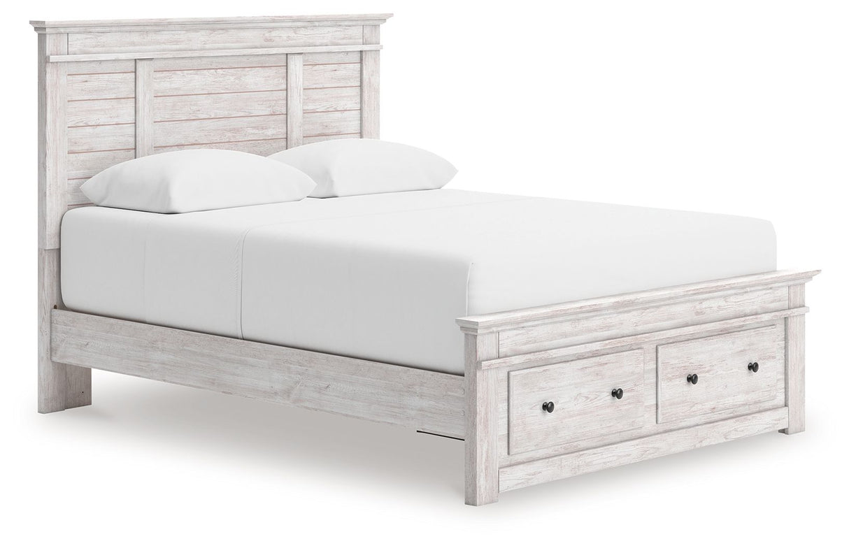 Makidern - Panel Storage Bed With Storage Footboard