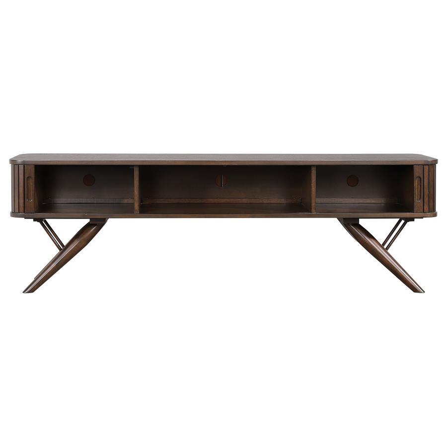 Valna - Wood TV Stand With Sliding Doors - Walnut by Coaster Fine Furniture | Bel Furniture