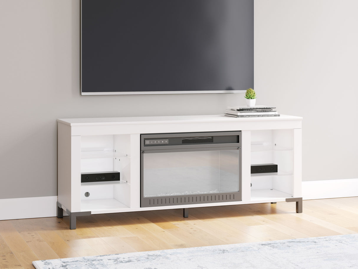 Brollevi - White - TV Stand With Fireplace by Signature Design by Ashley® | Bel Furniture
