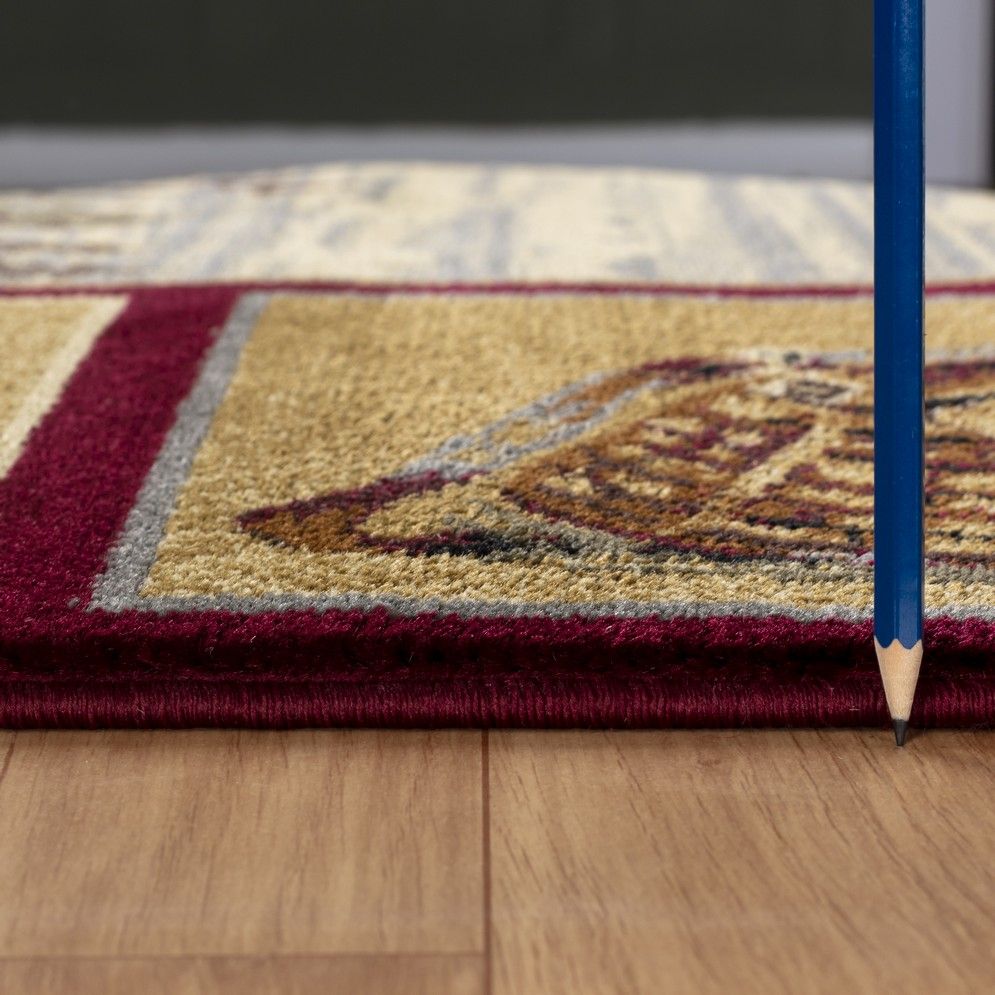 Nature's Nest - 5'3" X 7'3" Lodge Area Rug - Red by Icona Home Decor | Bel Furniture