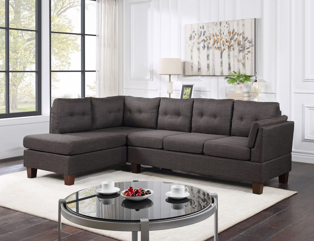 Dalia - Linen Modern Sectional Sofa With Chaise by Lilola Home | Bel Furniture