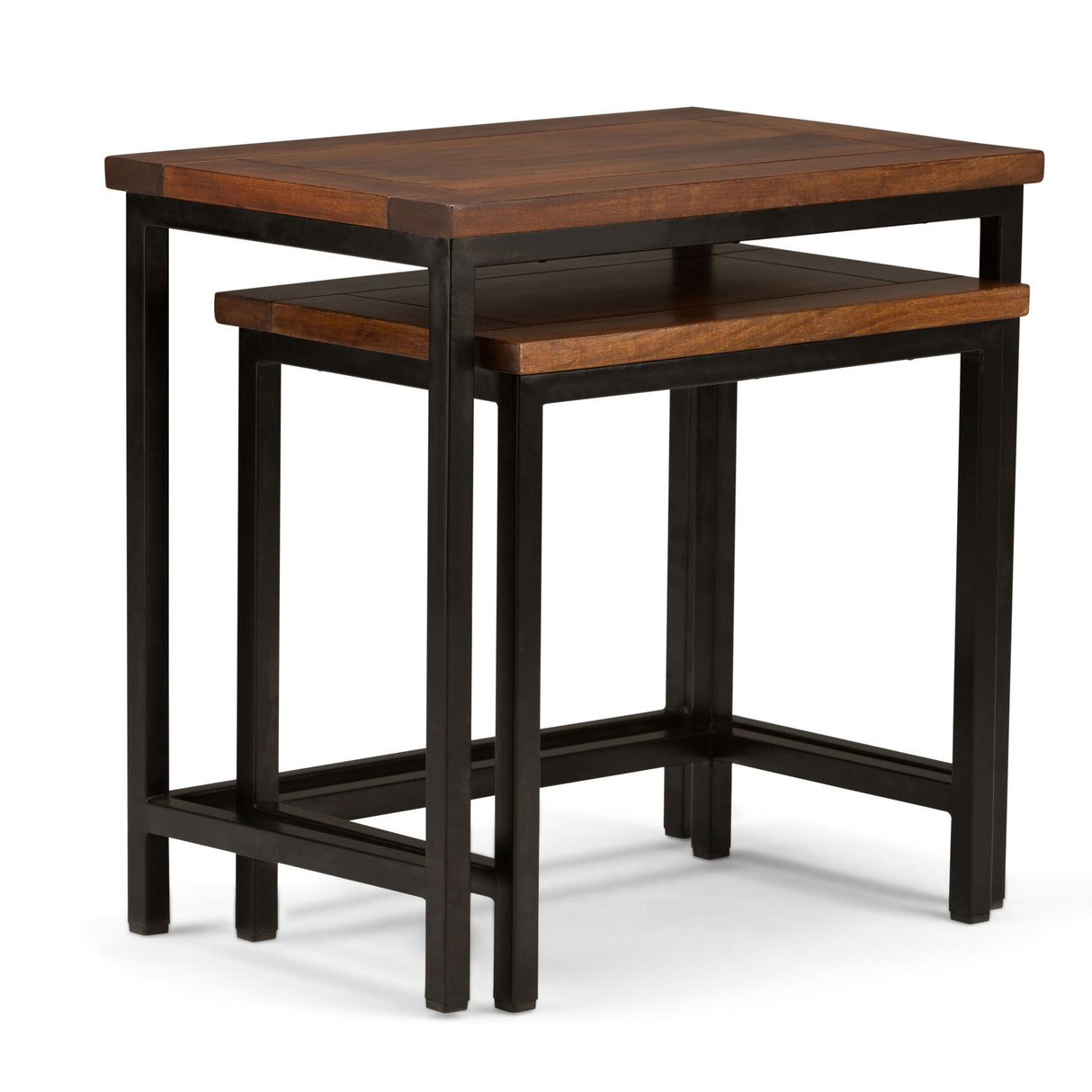 Skyler - 2 Piece Nesting Side Table - Dark Cognac Brown by Simpli-Home | Bel Furniture