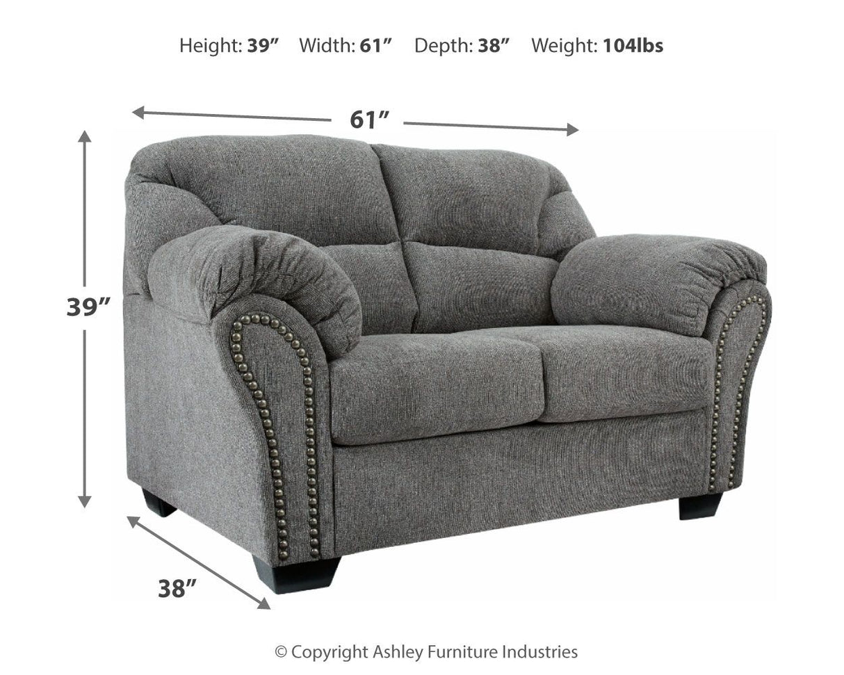 Allmaxx - Pewter - Loveseat by Benchcraft® | Bel Furniture