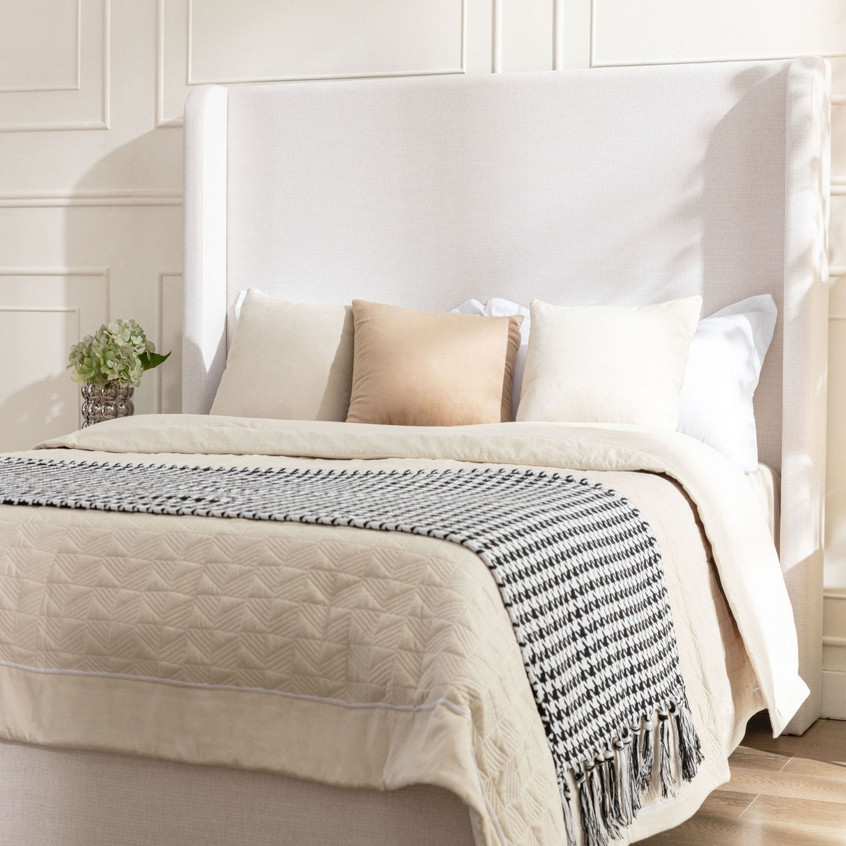 Harper - Tall Headboard Upholstered Bed / High Headboard / Elegant Simplicity / No Box Spring Needed