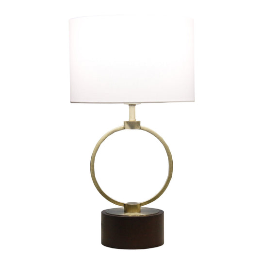 Bedroom Table Lamp With Circular Design White