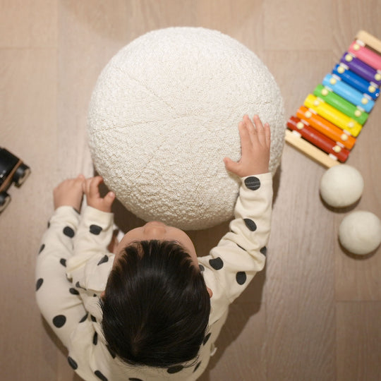 Luna - Round Sphere Accent Ball Throw Pillow by Jennifer Taylor Home | Bel Furniture