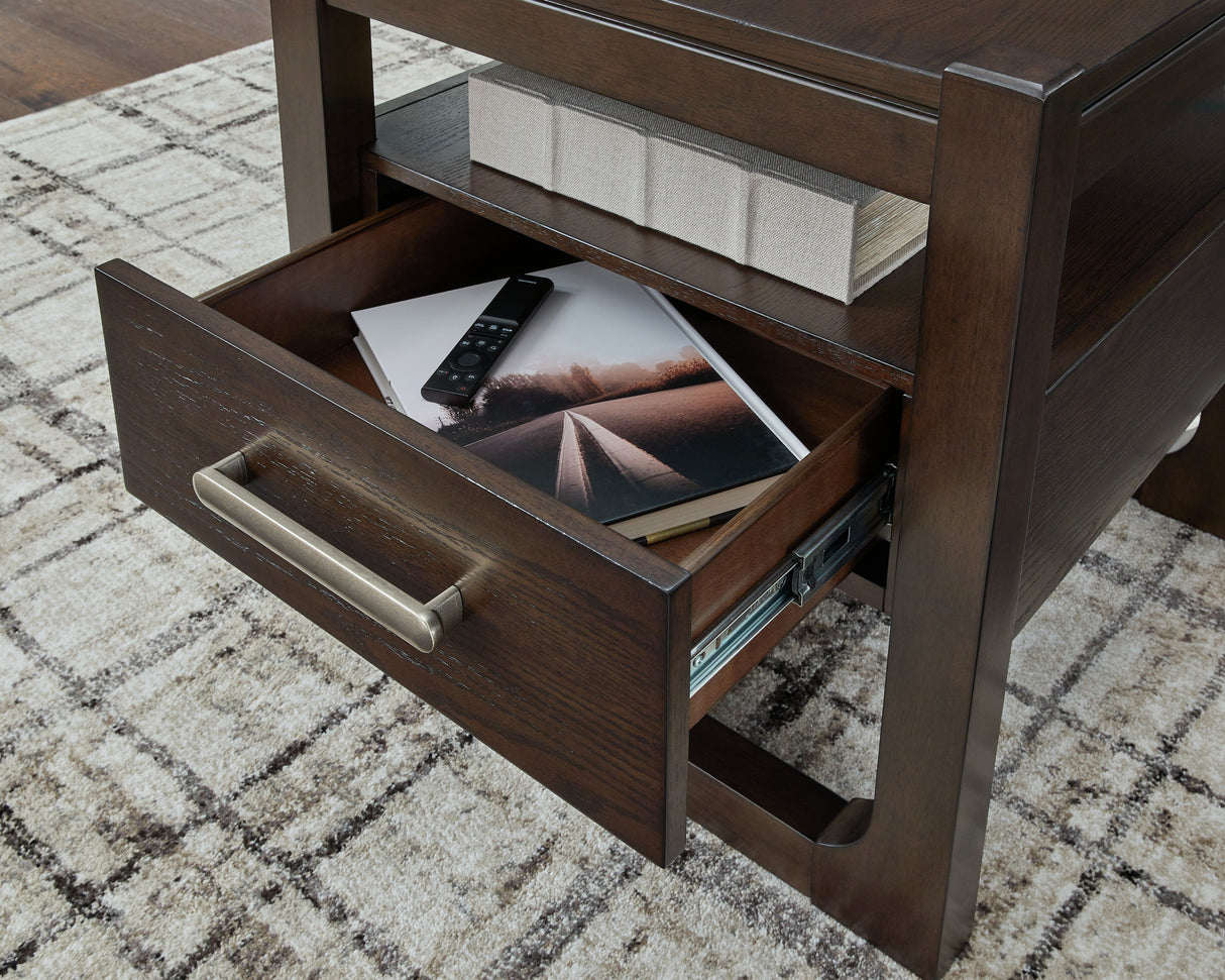 Breckington - Dark Brown - Square End Table by Signature Design by Ashley® | Bel Furniture