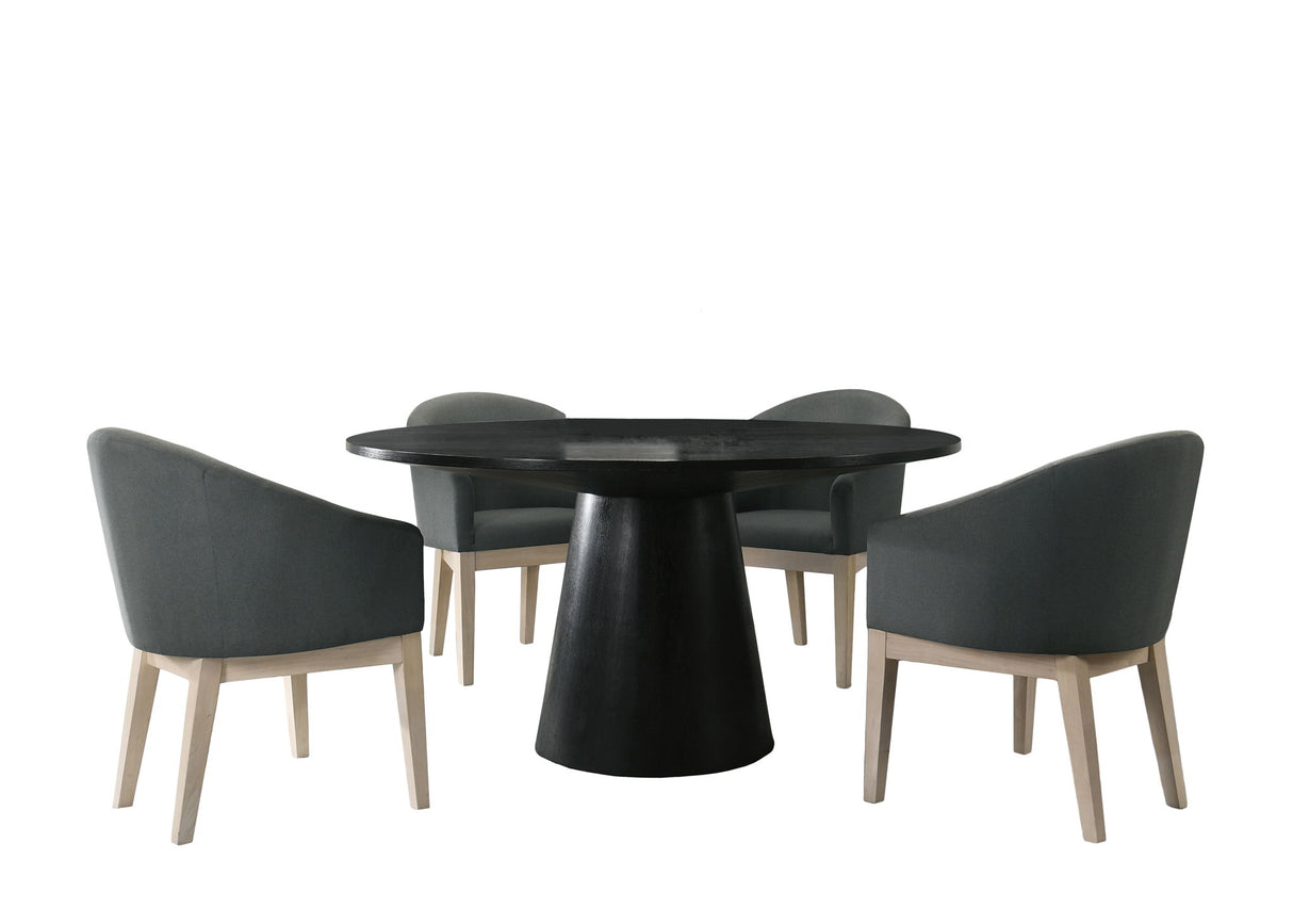 Jasper - 59" Round Dining Table Set Black 5 Pc. Table, 4 Chairs by Lilola Home | Bel Furniture