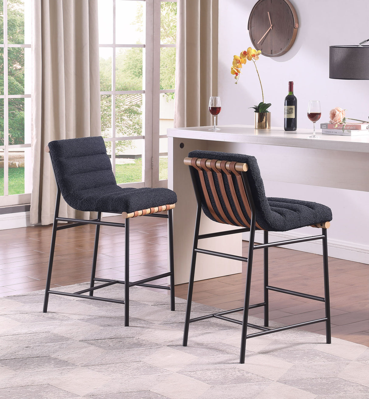 Lahni - 17" Boucle Fabric Counter Height Chair by Lilola Home | Bel Furniture