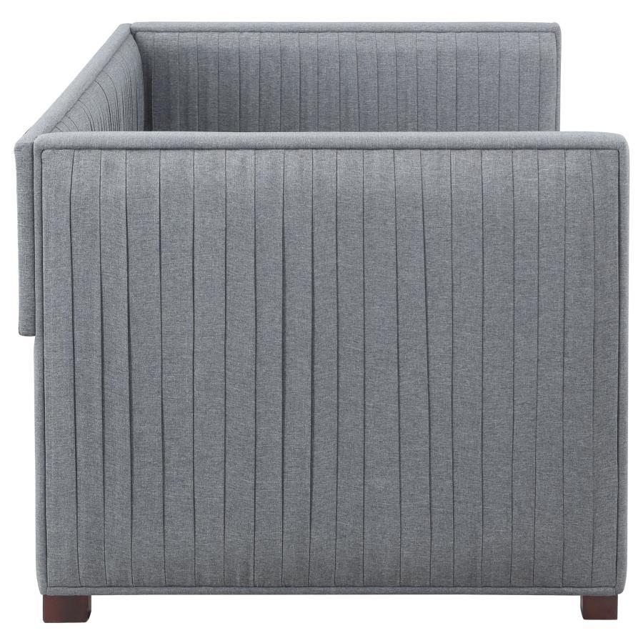 Brodie - Upholstered Twin Daybed With Trundle - Gray by CoasterEssence | Bel Furniture