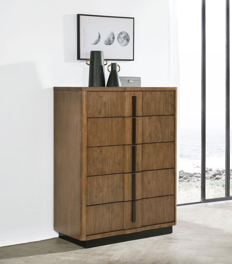 Terrace - 5-Drawer Chest Of Drawers - Ash Brown by Coaster Fine Furniture | Bel Furniture