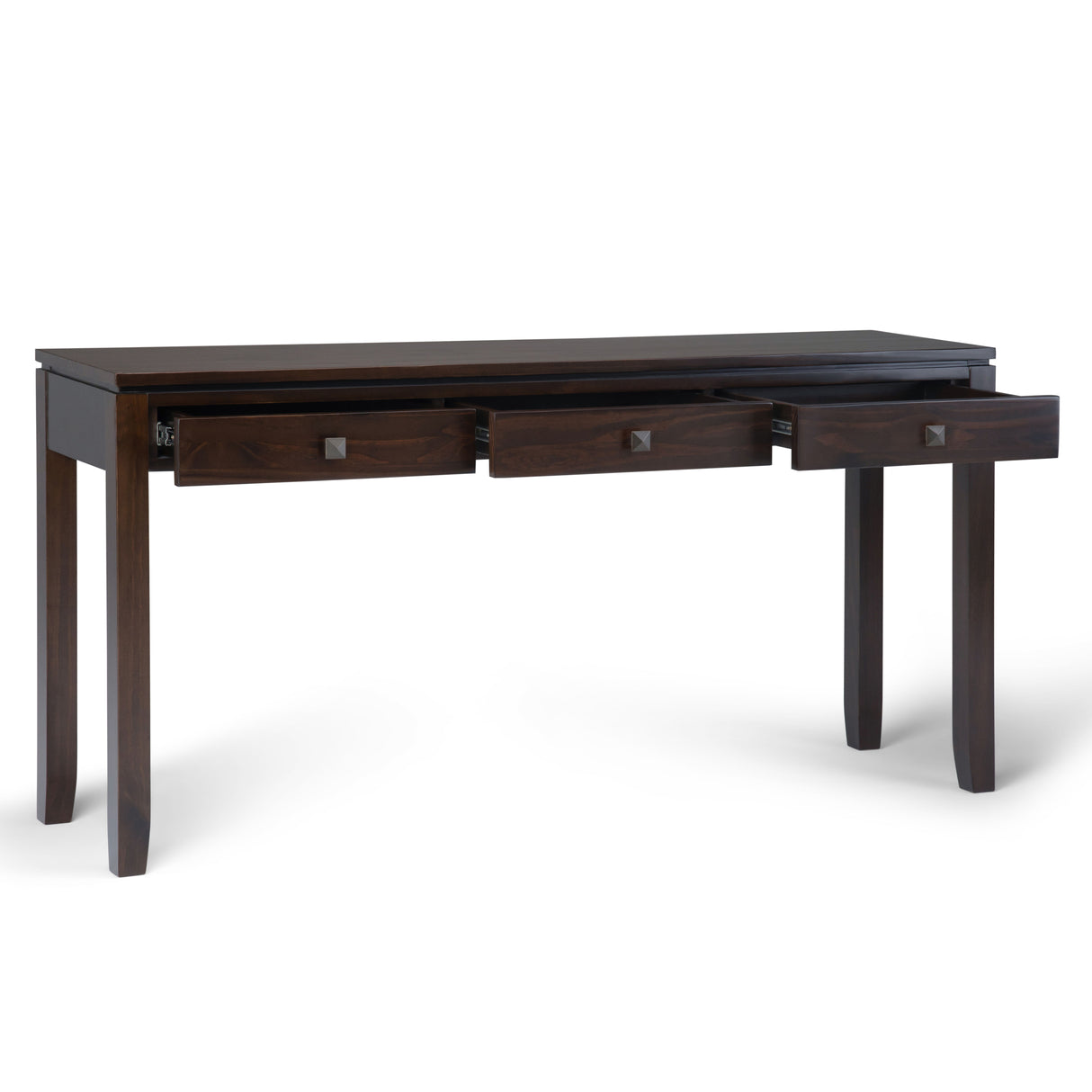 Cosmopolitan - Wide Console Sofa Table - Mahogany Brown by Simpli-Home | Bel Furniture