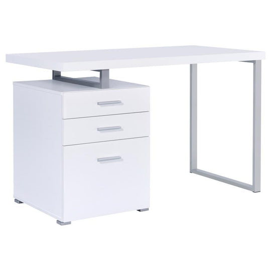 Brennan - 3-Drawer Office Computer Desk White by CoasterEveryday | Bel Furniture