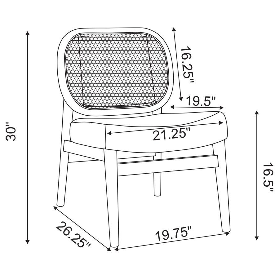 Rayo - Rattan Cane Back Accent Chair With Padded Seat by Coaster Fine Furniture | Bel Furniture
