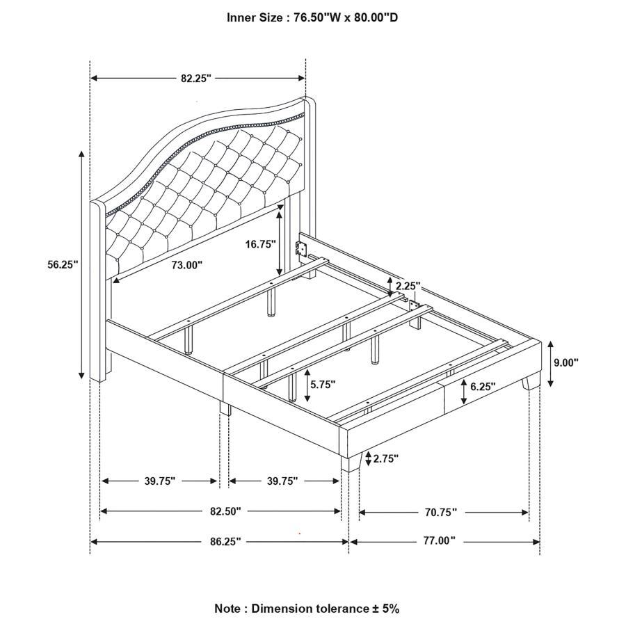 Sonoma - Upholstered Wingback Bed by CoasterEssence | Bel Furniture