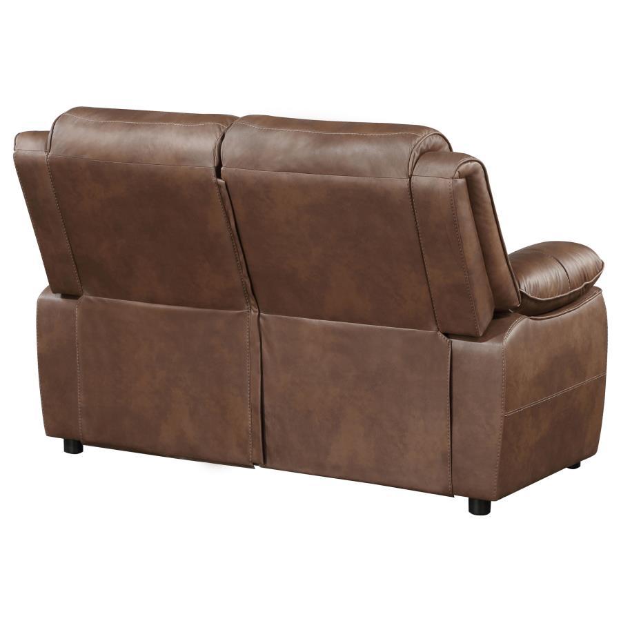 Ellington - Upholstered Padded Arm Loveseat - Dark Brown by Coaster Fine Furniture | Bel Furniture