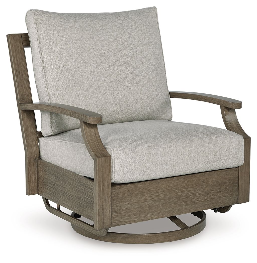 Rainier Ranch - Brown / Beige - Swivel Glider Chair With Cushion by Signature Design by Ashley® | Bel Furniture