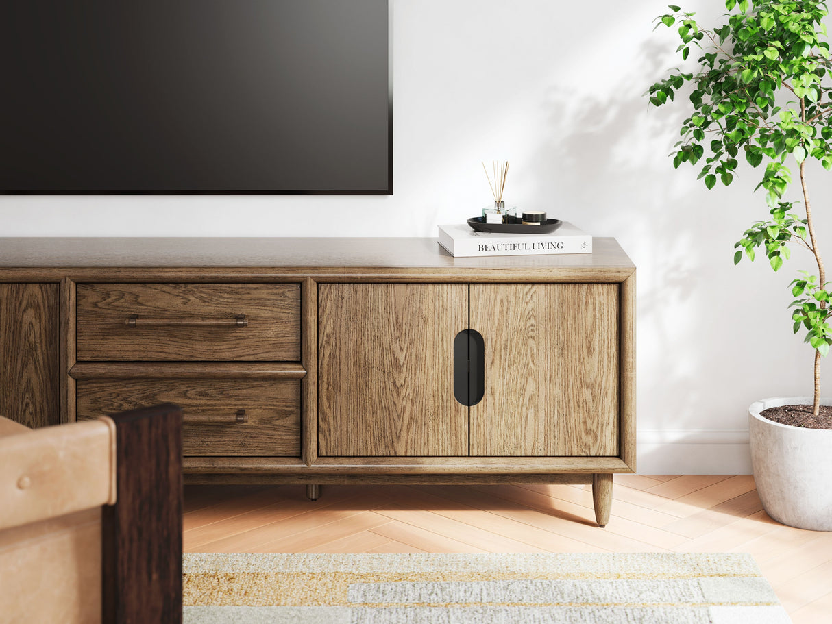 Roanhowe - Brown - Extra Large TV Stand by Signature Design by Ashley® | Bel Furniture